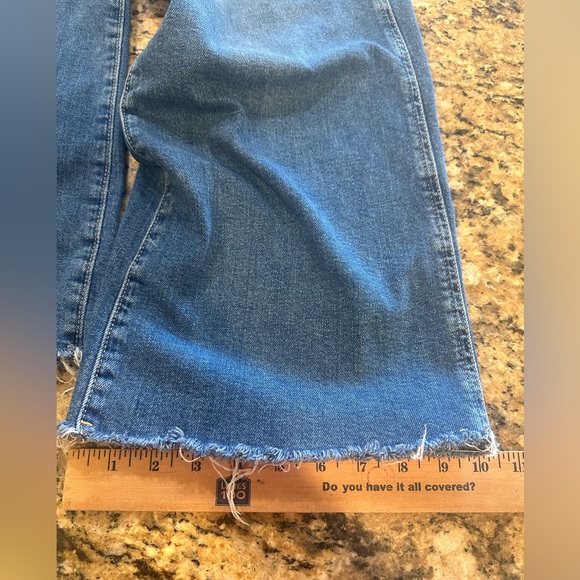 &Denim H&M Wide-leg Cropped culotte denim blue Jeans size 2 raw hem - Picture 9 of 10